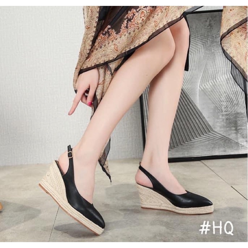 Giày Cao Gót Sling Dáng Xuồng Da Thật