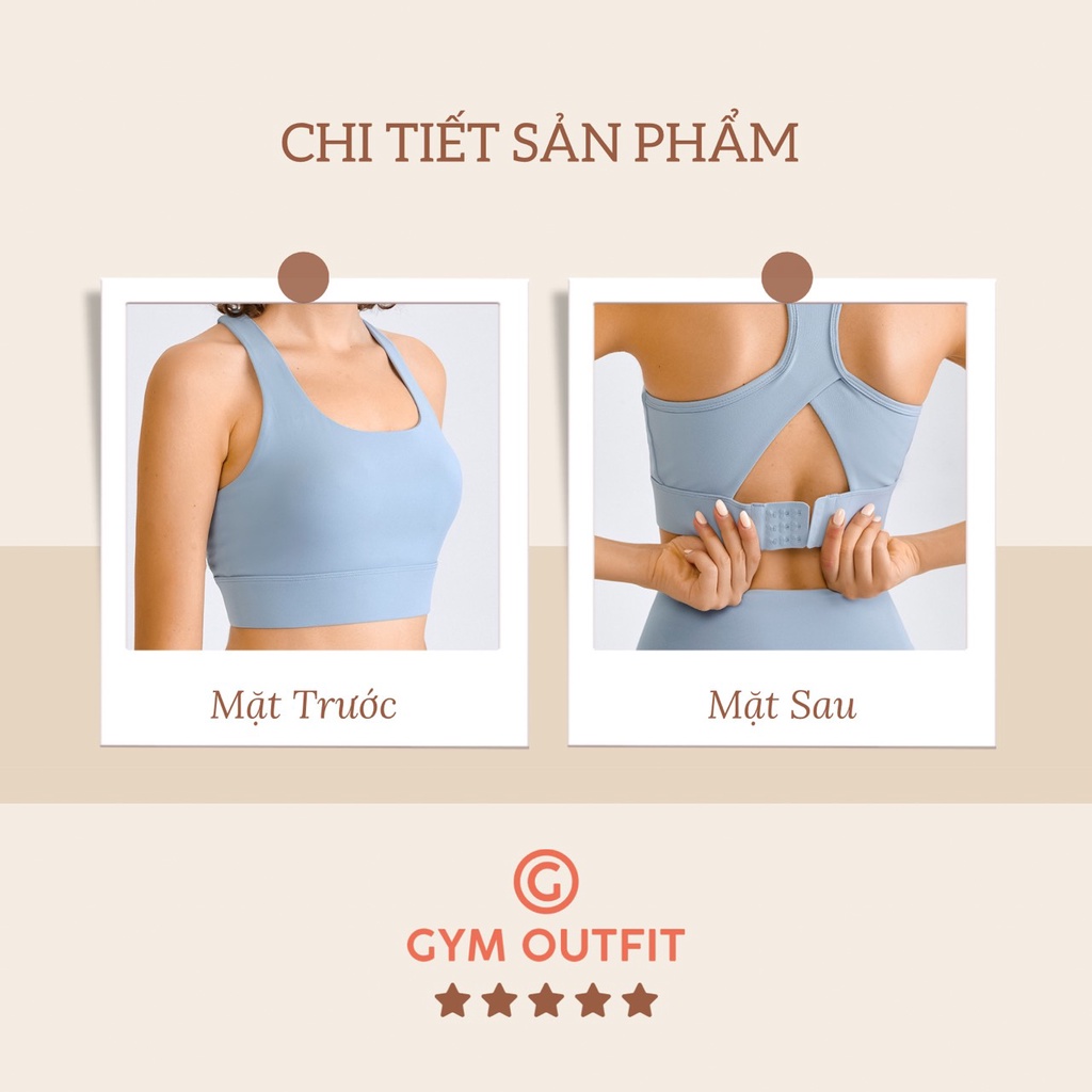 Set Bộ Tập Thể Thao Gym Outfit Áo bra lưng  cài và Quần legging Lulu có túi 2023