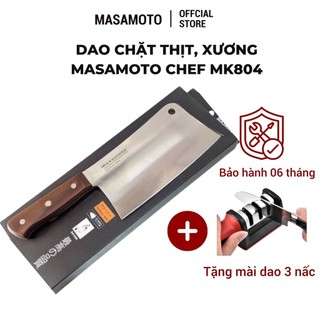 Dao chặt cán gỗ Paka đen Masamoto MK804 cao cấp hàng chính hãng-m