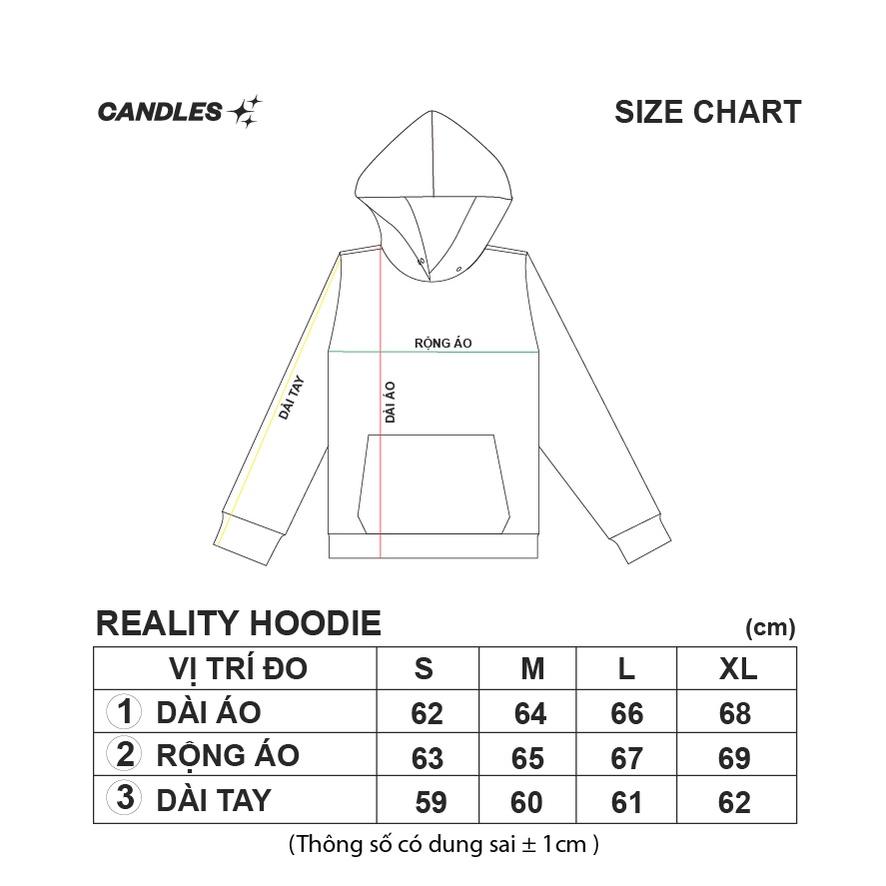 Áo hoodie nam nữ form boxy CANDLES RD FLOWER chi tiết mài rách thủ công nỉ chân cua 440gsm chính hãng