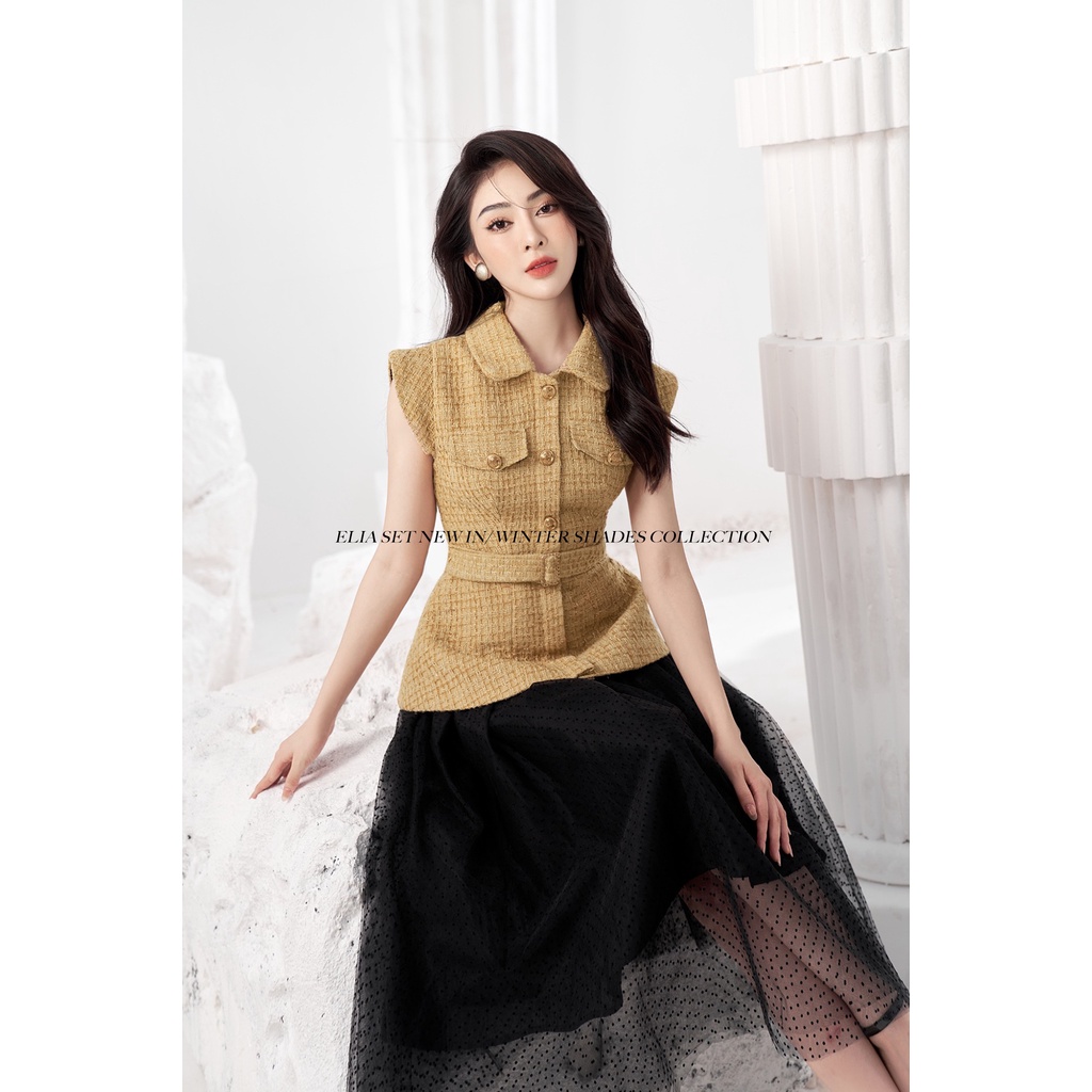 LAVIEM - Áo dạ tweed tay ngắn Elia