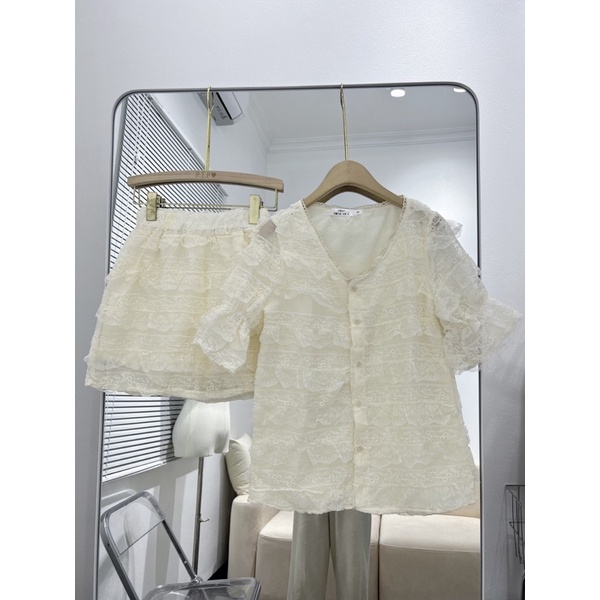 [S246]Set Ren Tầng MPB Hàng 2 Lớp Chân Váy Có Lót Quần Kèm Ảnh Thật Video