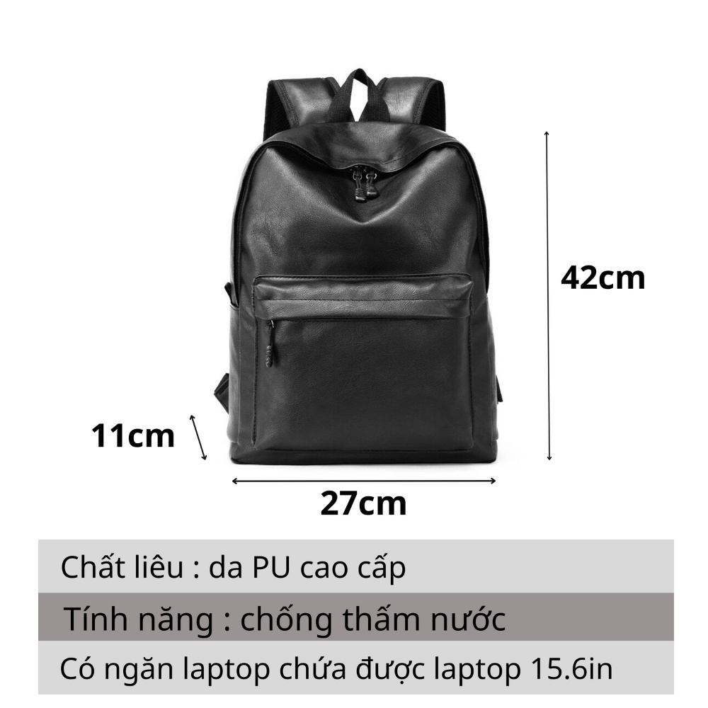 Balo da nam nữ LAZA Organ Backpack 499 - Chất liệu da PU trượt nước nhập khẩu - Bảo hành chính hãng TRỌN ĐỜI