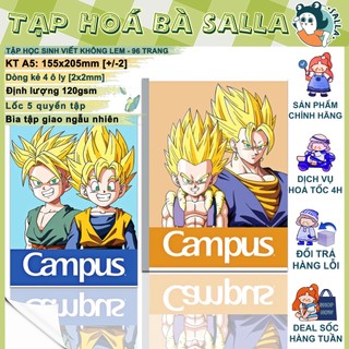 Lốc 5 Quyển Vở học sinh 4 ô ly Campus Dragon Ball Z - Super Sayan