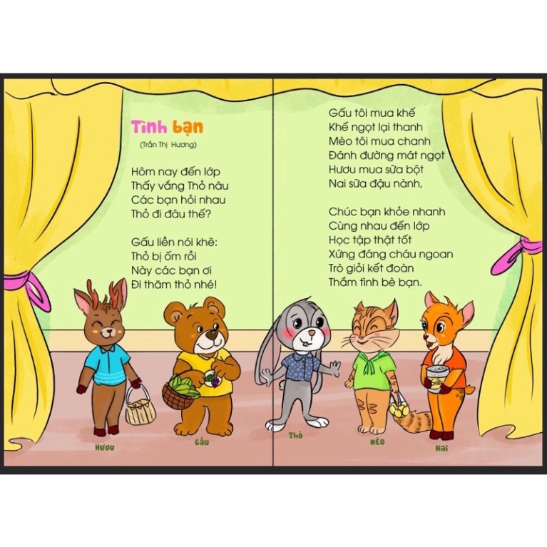 Sách bìa cứng - Thơ cho bé tập nói phát triển ngôn ngữ IQ và EQ cho bé từ 0- 5 tuổi  KN Book