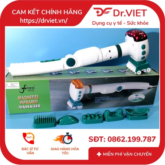 Máy Massage DR-62_tạo cảm giác thư giãn, đặc biệt đèn hồng ngoại còn giúp tạo nóng, sưởi ấm bàn chân, bàn tay diệt khuẩn