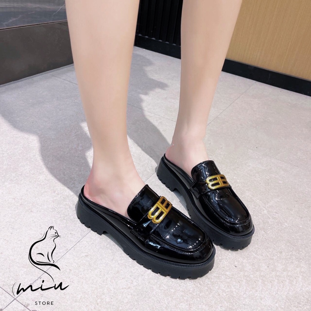 Sục da bóng mũi tròn, sục bb, sục quai ngang tag đồng bb, balenciga