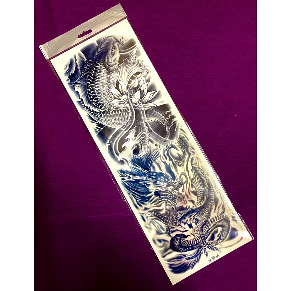 Hình xăm dán cá chép hóa rồng đen