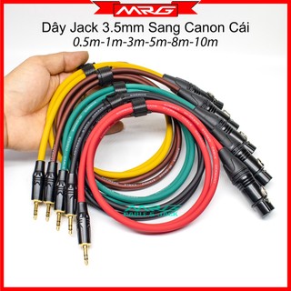 Dây jack 3.5mm sang canon cái, dài 0.5m-1m-3m-5m, dây micro 3.5mm.