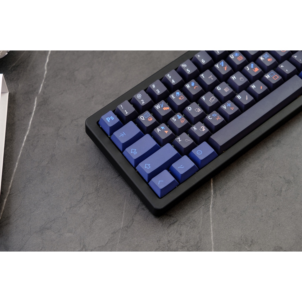 GMK Keycap PS, 129 Phím Keycaps PBT Cherry Profile Dye-SUB Cá Nhân Hóa GMK PHOTOSHOP Keycaps Cho Bàn Phím Cơ