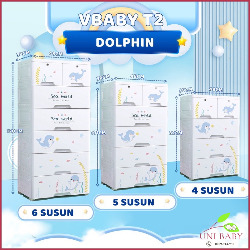 Tủ nhựa đựng đồ cho bé V-Baby tiện lợi, Nhựa PP An Toàn, Chắc Chắn