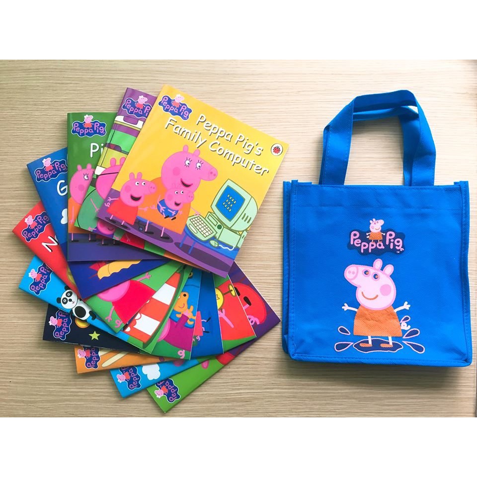 Peppa pig 10Q, tặng túi vải (tránh xa điện thoại, giải trí lành mạnh)