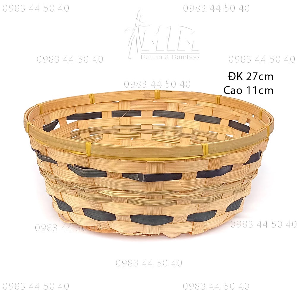 ⚡Giá Sốc⚡ Rổ tre oval cạp màu l Giỏ tre đựng đồ dùng, vật dụng.