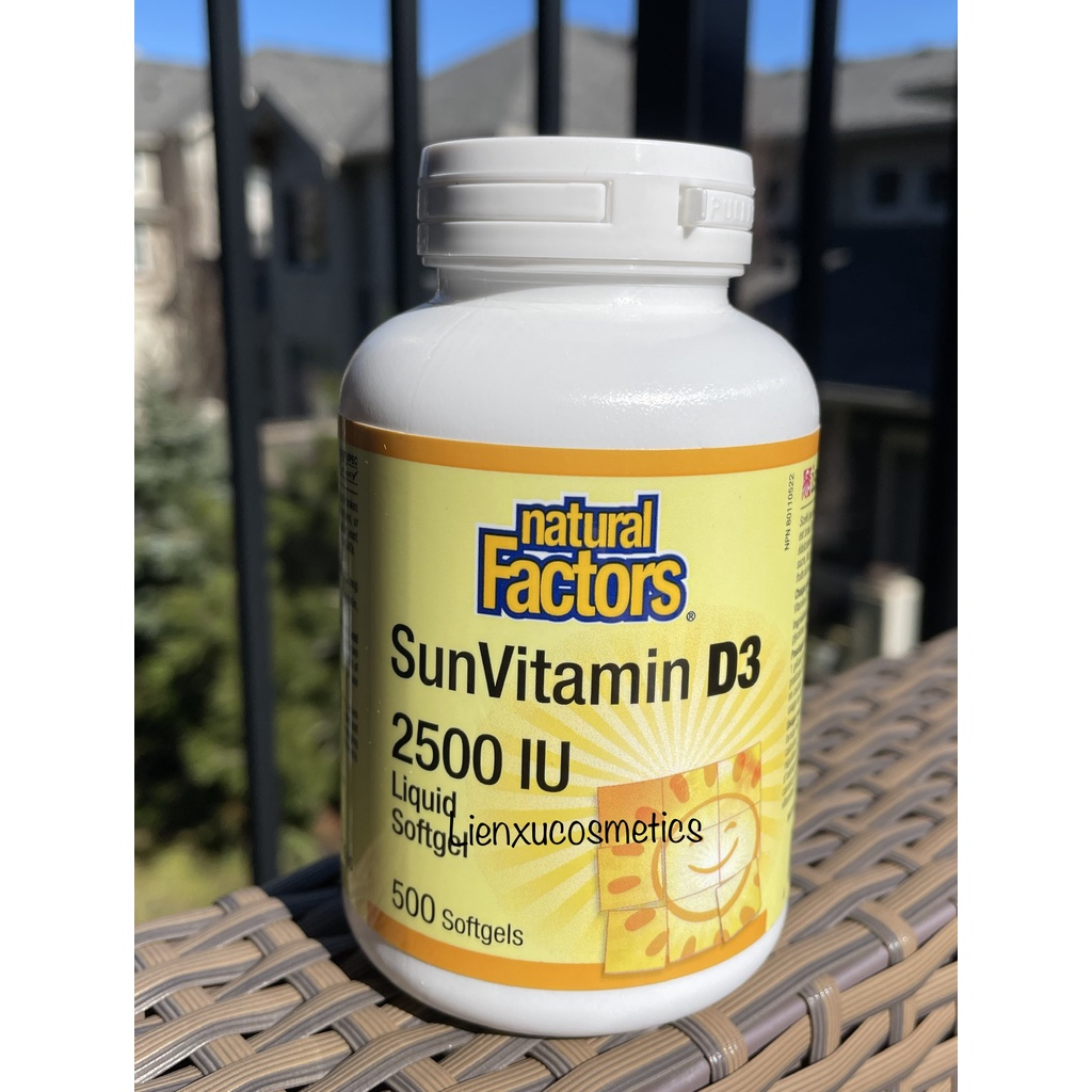 Vitamin D3 2500IU Natural Factors 90&500 viên softgels; HSD 2025/2026