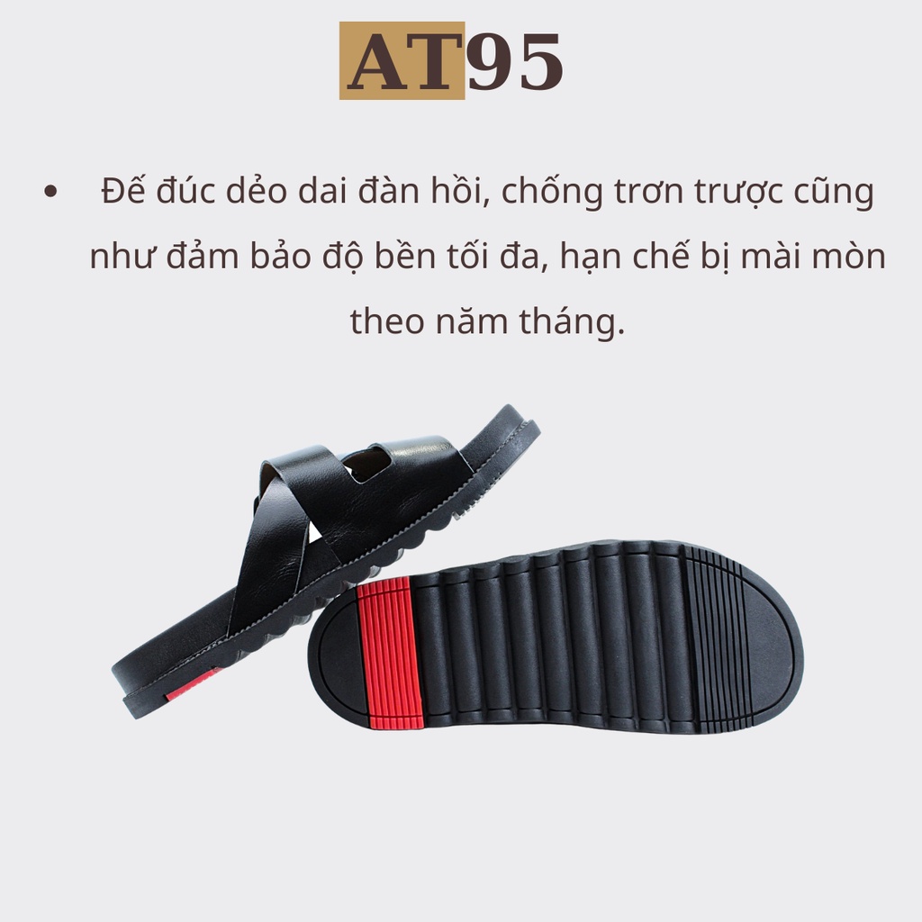 Dép đế đúc da bò thật hàng thủ công thương hiệu W mã D03