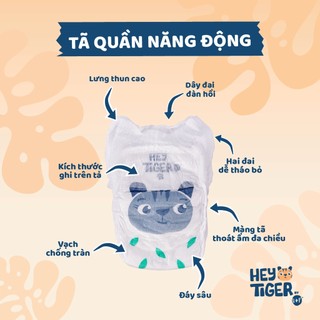Tã/Bỉm Quần Hey Tiger Jumbo Size L (10-15kg) - 52 miếng