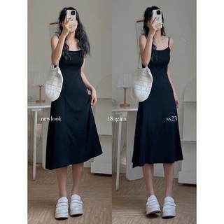 Đầm thun mịn hai dây basic - Hàng sẵn/ảnh thật/18again