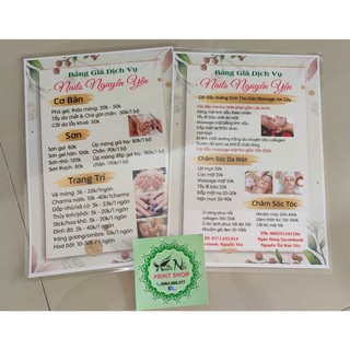 Menu ép nhựa in theo yêu cầu khổ A4, A3
