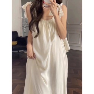 VÁY MAXI VOAN LỤA DÁNG DÀI 2 LỚP DÂY NƠ