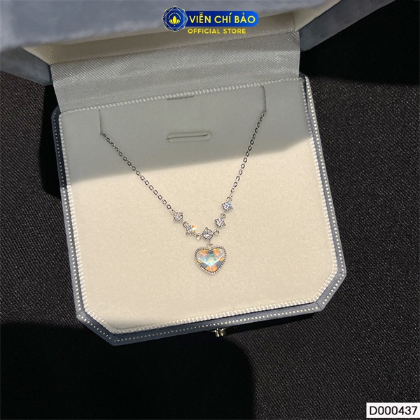 Dây chuyền bạc nữ trái tim mặt trăng cách điệu chất liệu bạc 925 thời trang phụ kiện trang sức Viễn Chí Bảo D000437