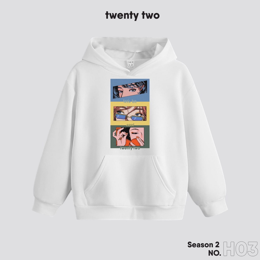 Áo hoodie cặp đôi Twenty two áo hoodie unisex nam nữ form rộng oversize nỉ bông SS2-No.H03