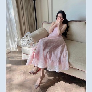 Đầm dự Tiệc Thaingashop Đầm Voan Hoa 2 Dây Emina Dress D0699