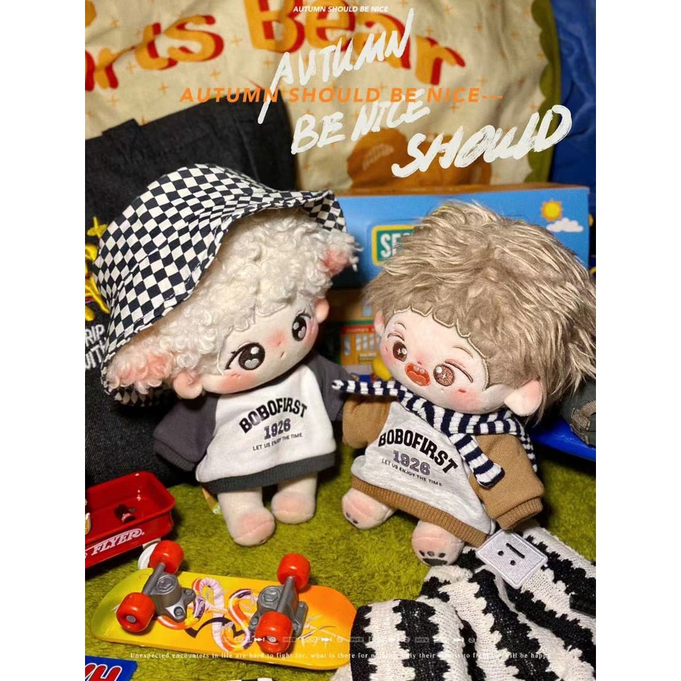 Sweater hoạ tiết loang phong cách retro cho bé doll 20cm 10cm
