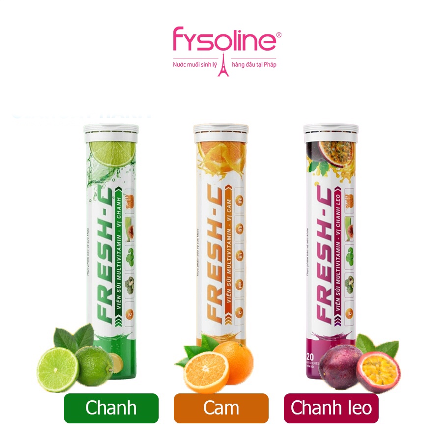 [QUÀ TẶNG] Viên sủi Fresh C Fysoline bổ sung vitamin và khoáng chất vị cam, chanh, chanh leo tăng cường đề kháng