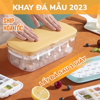 Khay đá thông minh lấy đá dễ dàng kèm hộp và xẻng xúc, 2 khay tổng 48 viên - VS334