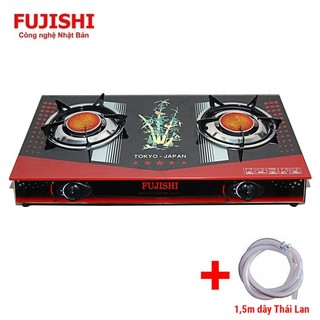 Combo bếp gas đôi hồng ngoại mặt kính fujishi fm-h790 + 1.5m dây gas thái lan