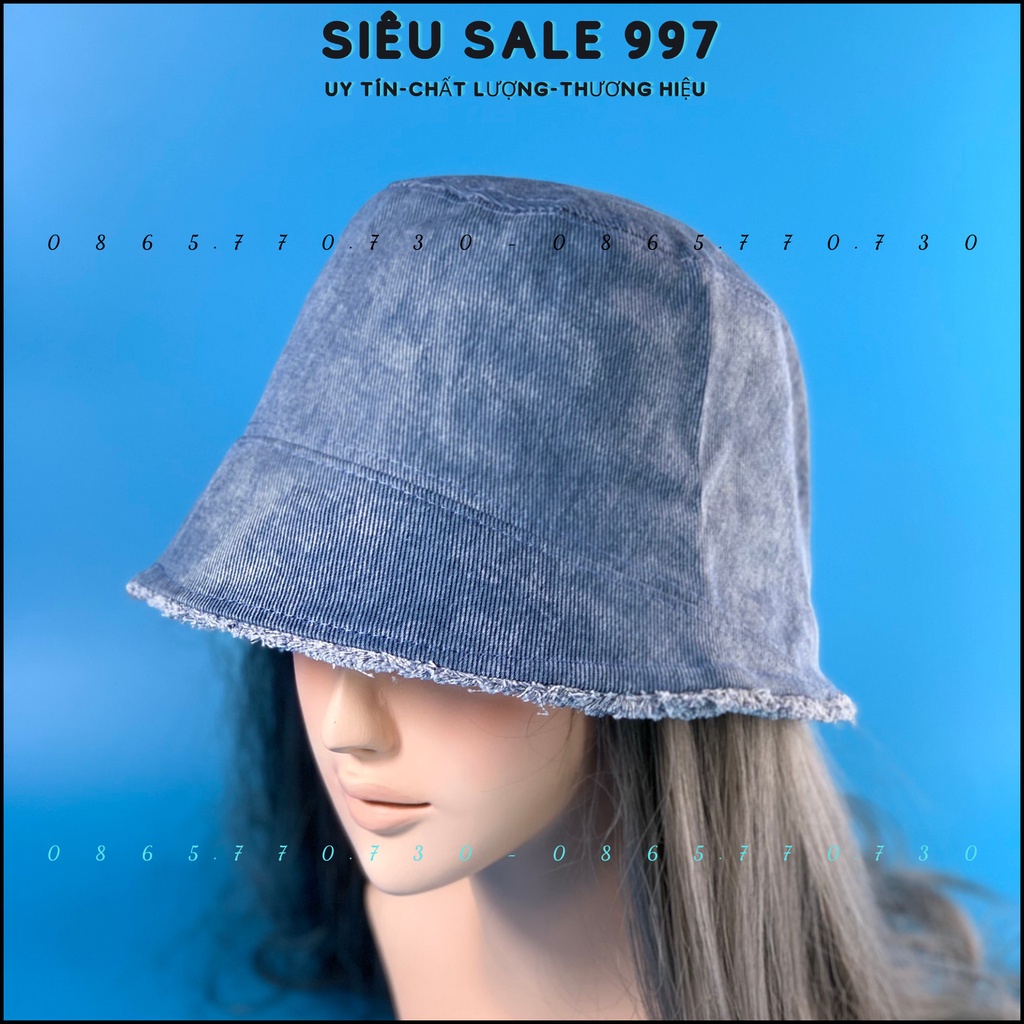 NÓN BO QC DENIM CỤP TRƠN RÁCH TUA NHẸ NHIỀU MÀU DỄ PHỐI ĐỒ