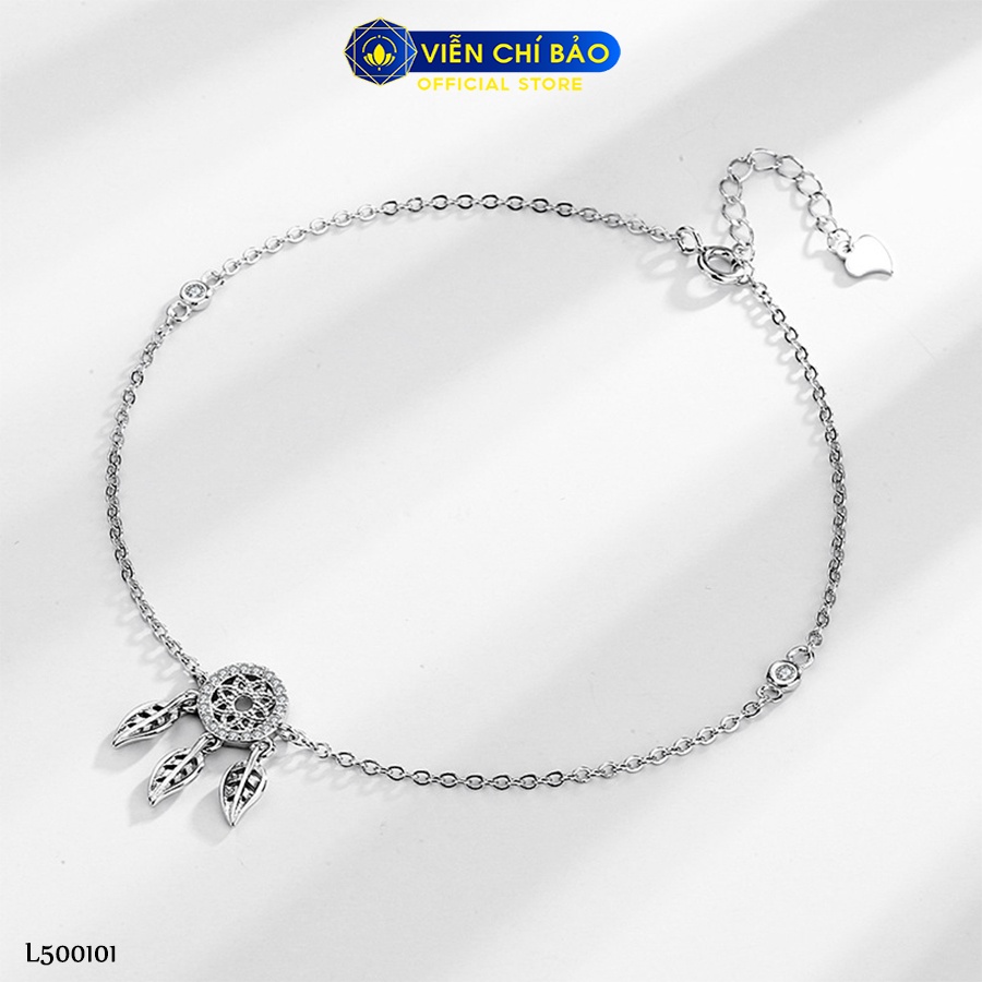 Lắc chân bạc nữ Dream Catcher đính đá xi kim chất liệu bạc 925 thời trang phụ kiện trang sức Viễn Chí Bảo L500101