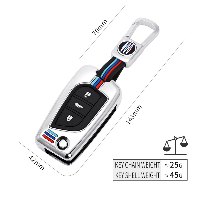 Bao Da, Vỏ Bảo Vệ, Ốp Chìa Khóa, Bọc Chìa Khóa Phản Quang Dùng Cho Xe Ô Tô Toyota Atis, Yaris, Vios, Innova Mẫu Cũ