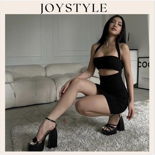 Đầm body yếm quây ngực Joystyle lộ bụng choàng cổ sexy V9