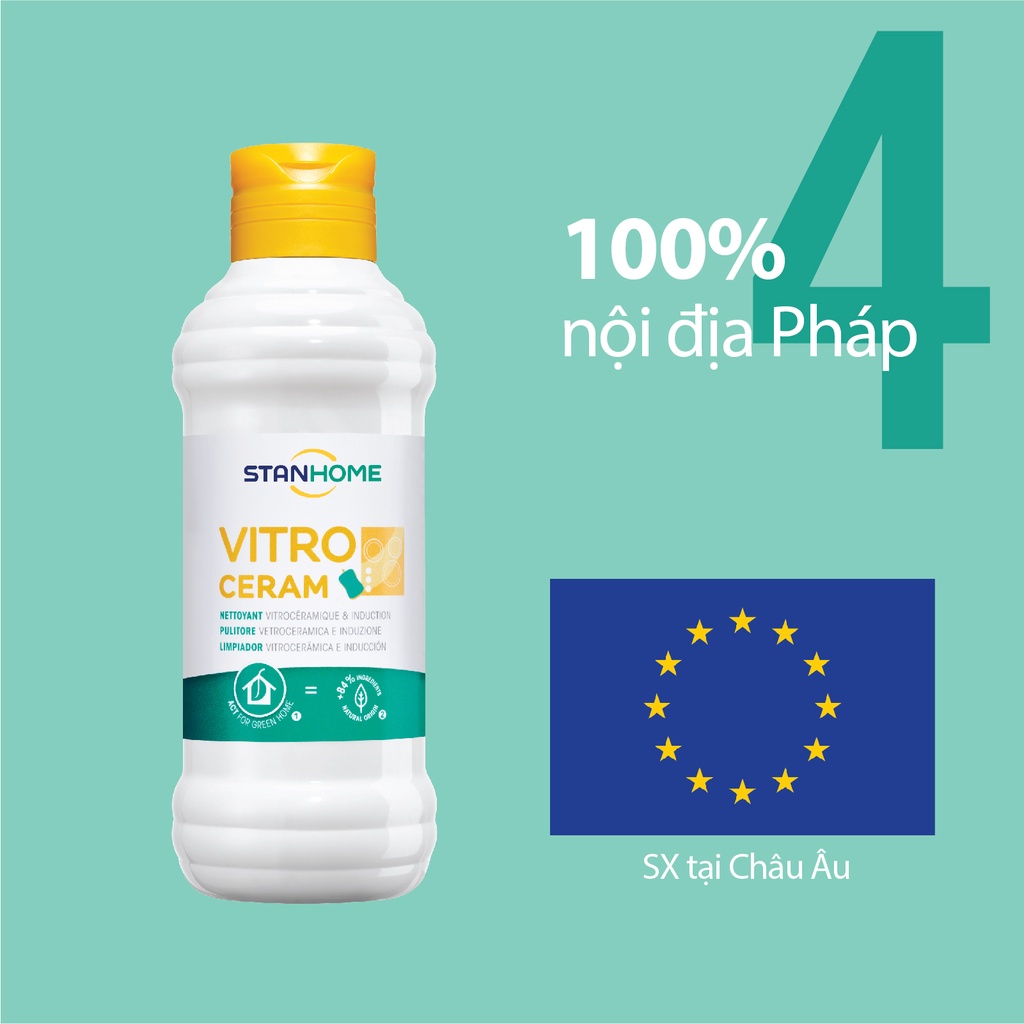 Kem làm sạch bếp điện từ, bếp hồng ngoại chiết xuất từ tự nhiên Stanhome Vitro Ceram 250ml