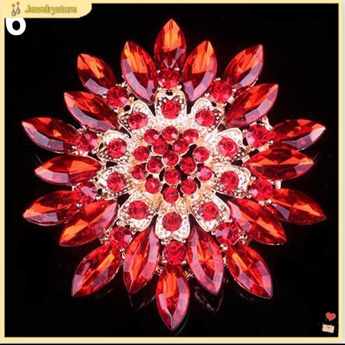 Ghim Cài Áo Hợp Kim Hình Hoa Đính Đá Lấp Lánh Thời Trang Cho Nữ