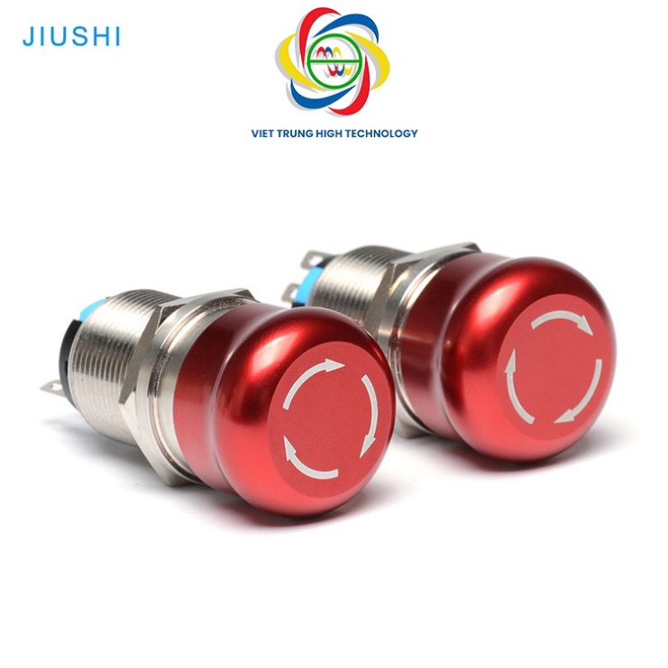 Nút Dừng Khẩn Cấp Phi 22mm| Nút Ấn Kim Loại Tự Khóa Khẩn Cấp| Emergency Stop Button 1NO 1NC Chống Nước A22-11ZS