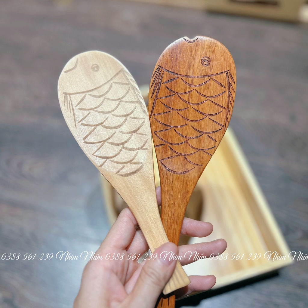 Muỗng Gỗ Thủ Công Khắc Họa Tiết