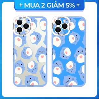 Ốp lưng dẻo trong Iphone 6S/6 Plus/7G/8G/X/....cạnh vuông viền camera hình Cá Trái Tim