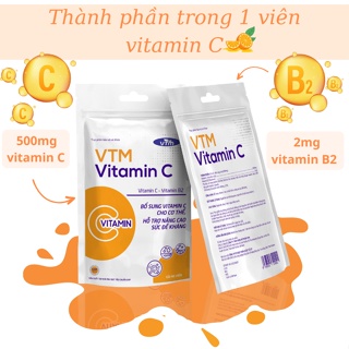 Viên uống VTM Vitamin C bổ sung vitamin C, sáng da, mờ thâm