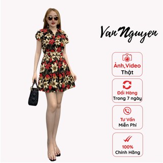 Set Đầm Kèm Quần Vải Mango Thiết Kế Cổ Sơ Mi Tay Cánh Tiên VÂN NGUYỄN D07