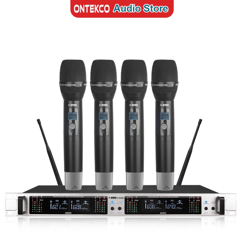 Bộ micro không dây ONTEKCO U19 cao cấp dùng cả trong nhà và ngoài trời, thu sóng 80M tới 120M