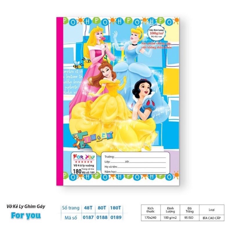 Tập 5-10 vở 4 Ôly 6 sao 48/80 trang hình công chúa, siêu nhân Phúc Thịnh
