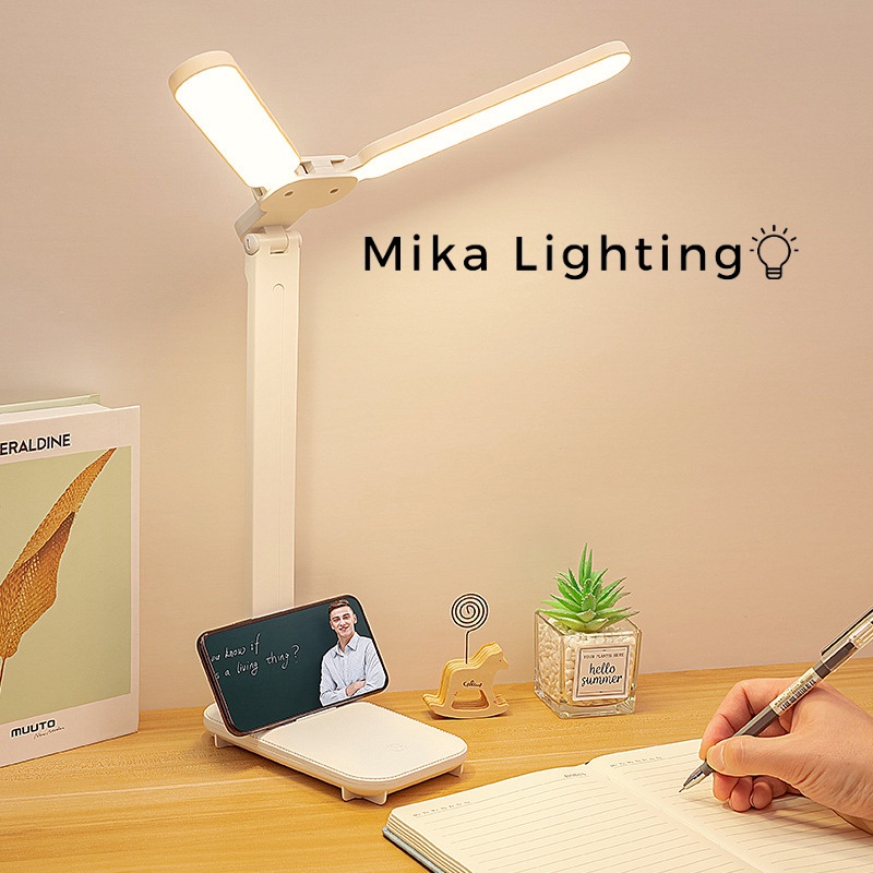 Đèn bàn học bảo vệ mắt LED tích hợp Pin 4000mAH 2 dải ánh sáng tách rộng thông minh kèm 3 cấp độ ánh sáng