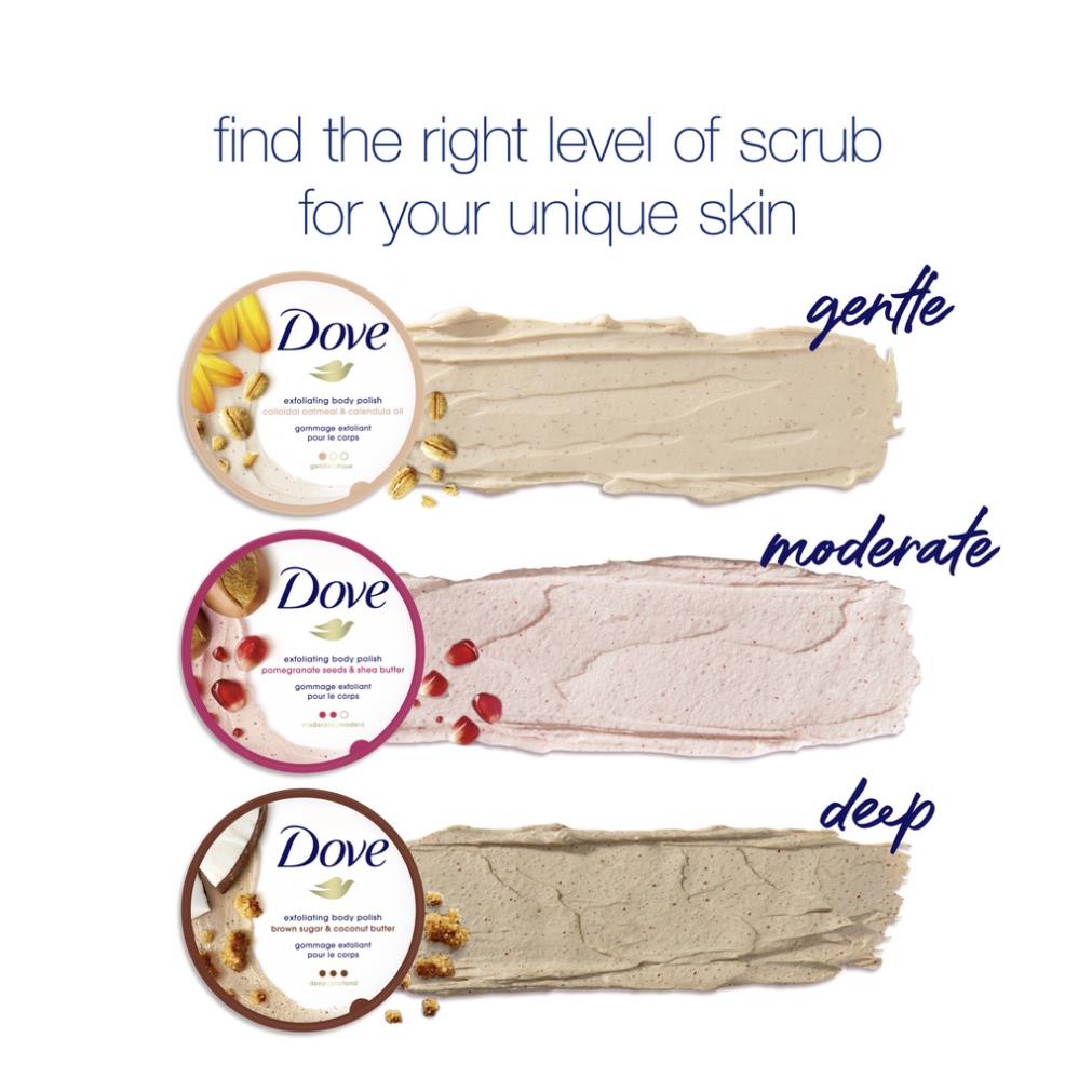 Tẩy da chết Dove 225g&298g giúp dưỡng da mịn màng tươi sáng