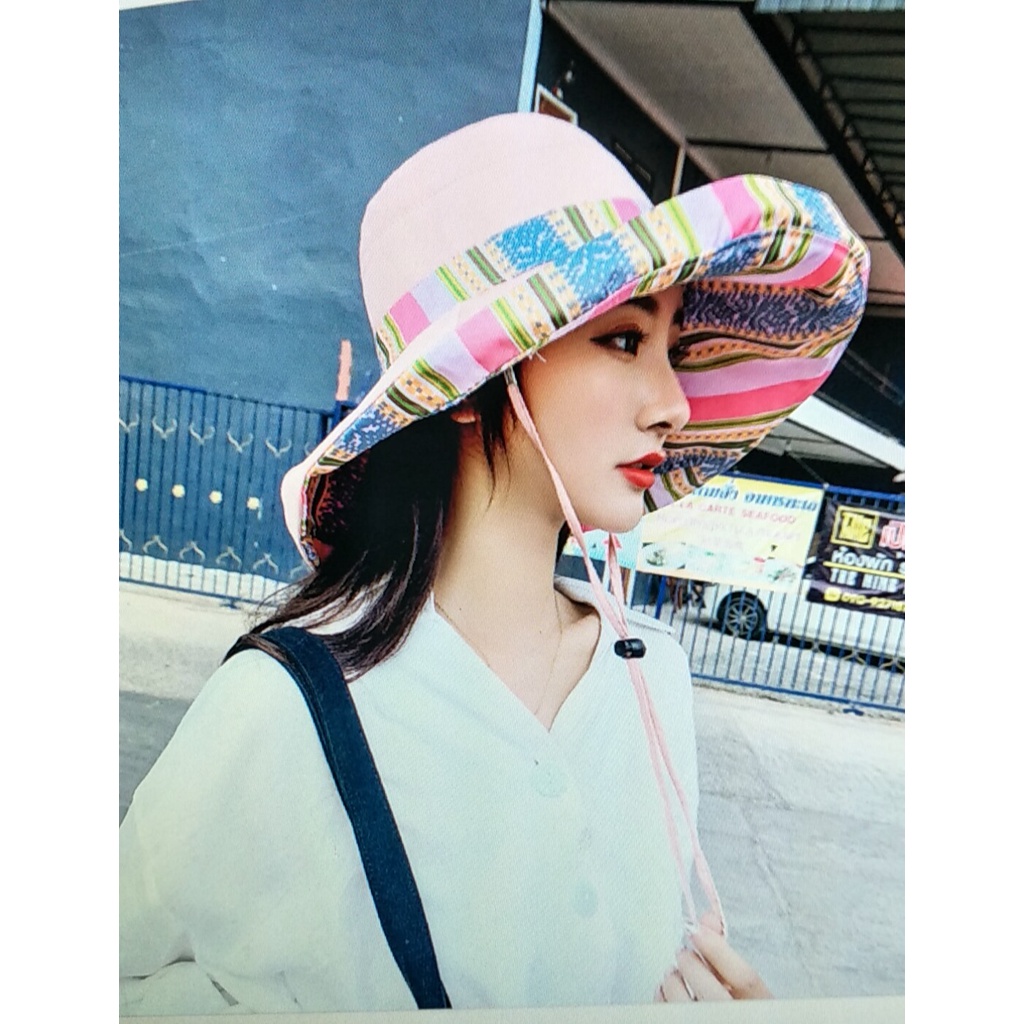 NÓN MŨ VẢI VÀNH RỘNG 2 MẶT KAKI KIỂU THỔ CẨM