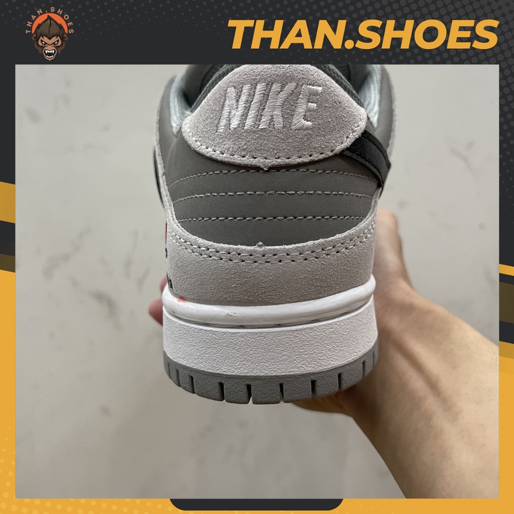 Giày SB Dunk Low Xám Móc Ngược, SB Xám Móc Ngược - Than.Shoes
