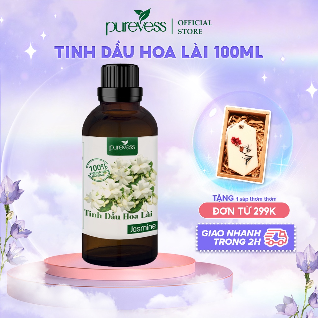 Tinh dầu Hoa Lài Purevess, thiên nhiên nguyên chất, giúp thư giãn và ngủ ngon. 100ml