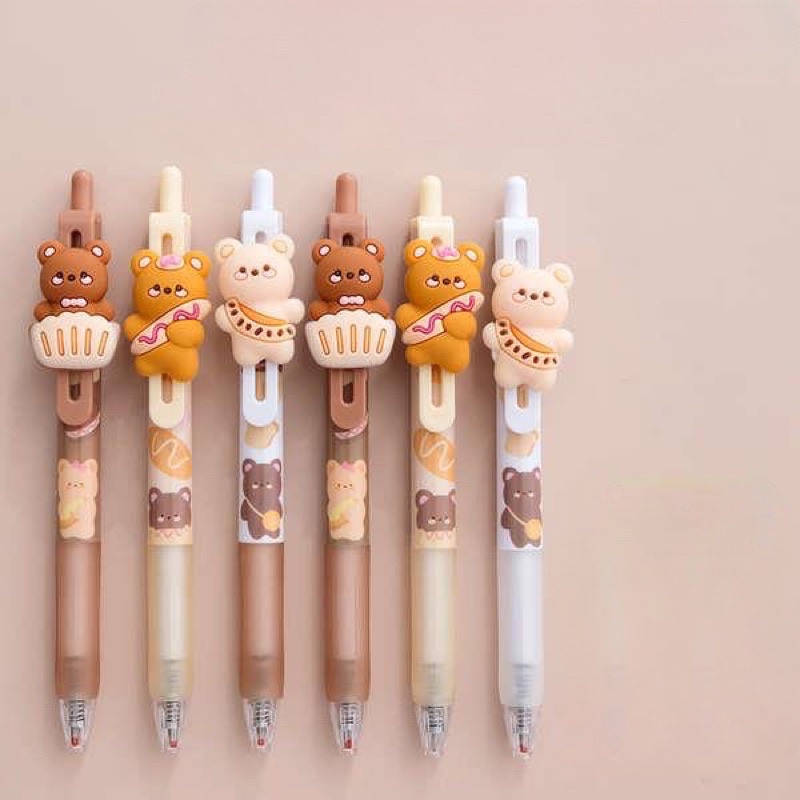 Bút Gel Nước Tag Trượt Hình Gấu Nâu Cao Cấp