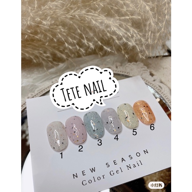 Set 6 chai sơn gel nhũ cát, nhũ cát hot trend  - tetenail